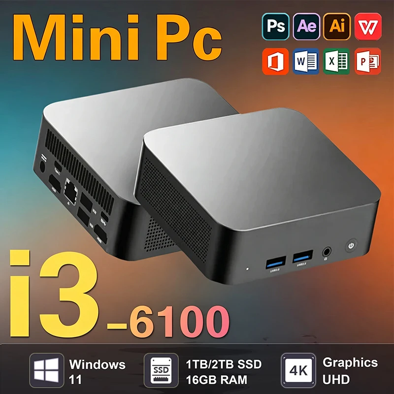 Pc Gaming Ram 32Gb - Laptop Mini Ringan i3-6100 Win11 Pro