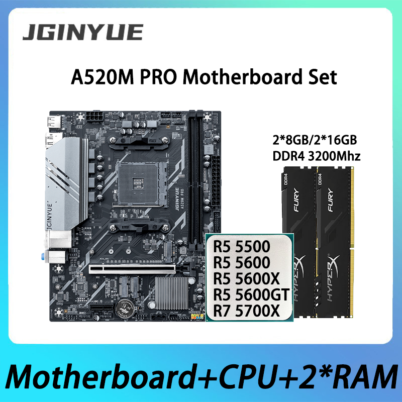 No Rgb Gaming Pc - Kit Motherboard JGINYUE A520M PRO Dengan