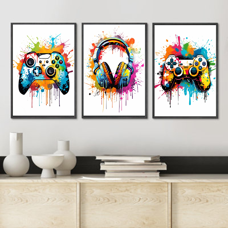Gaming Controller - Headphone Pengontrol Game Grafiti Warna-warni Lukisan