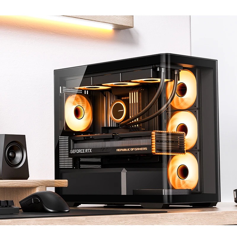 Pc Gaming Jonsbo - JONSBO D300 M-ATX Casing Transparan Jendela