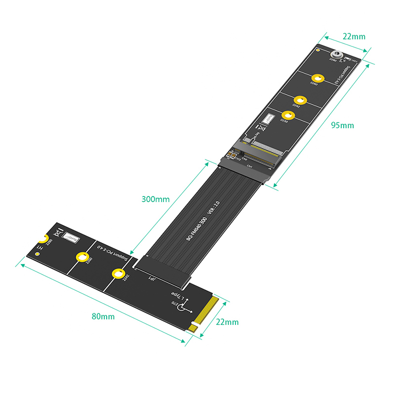 30CM M.2 NVME 4.0 Kabel Eksten - Pcie Riser Cable ulasan dan harga