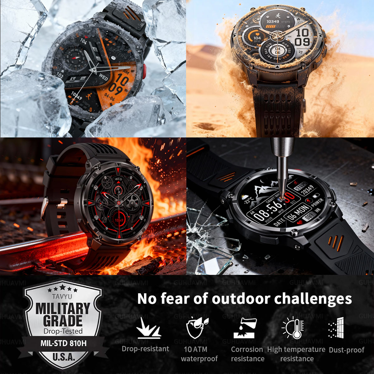 Jam Tangan Pintar Militer Baru - High Refresh Monitor ulasan dan harga