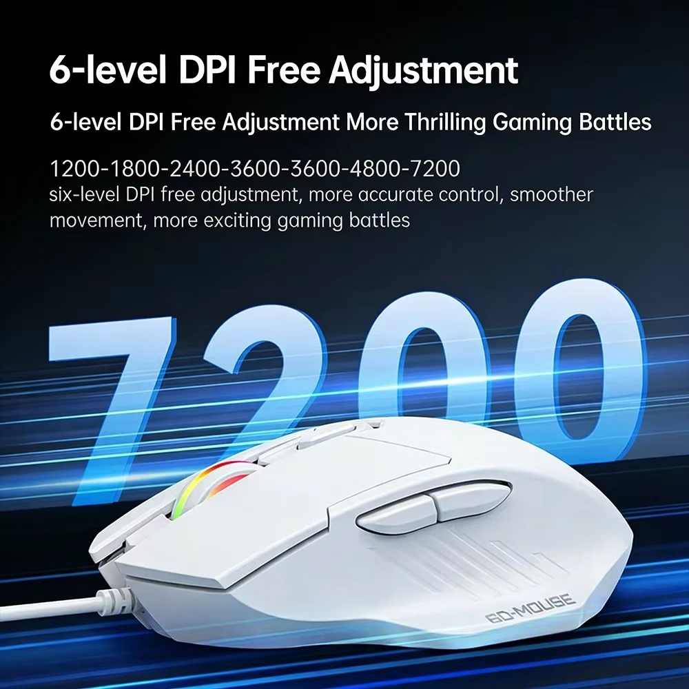 KEBIDUMEI 7200DPI Mouse Berkab - No Rgb Gaming Pc ulasan dan harga