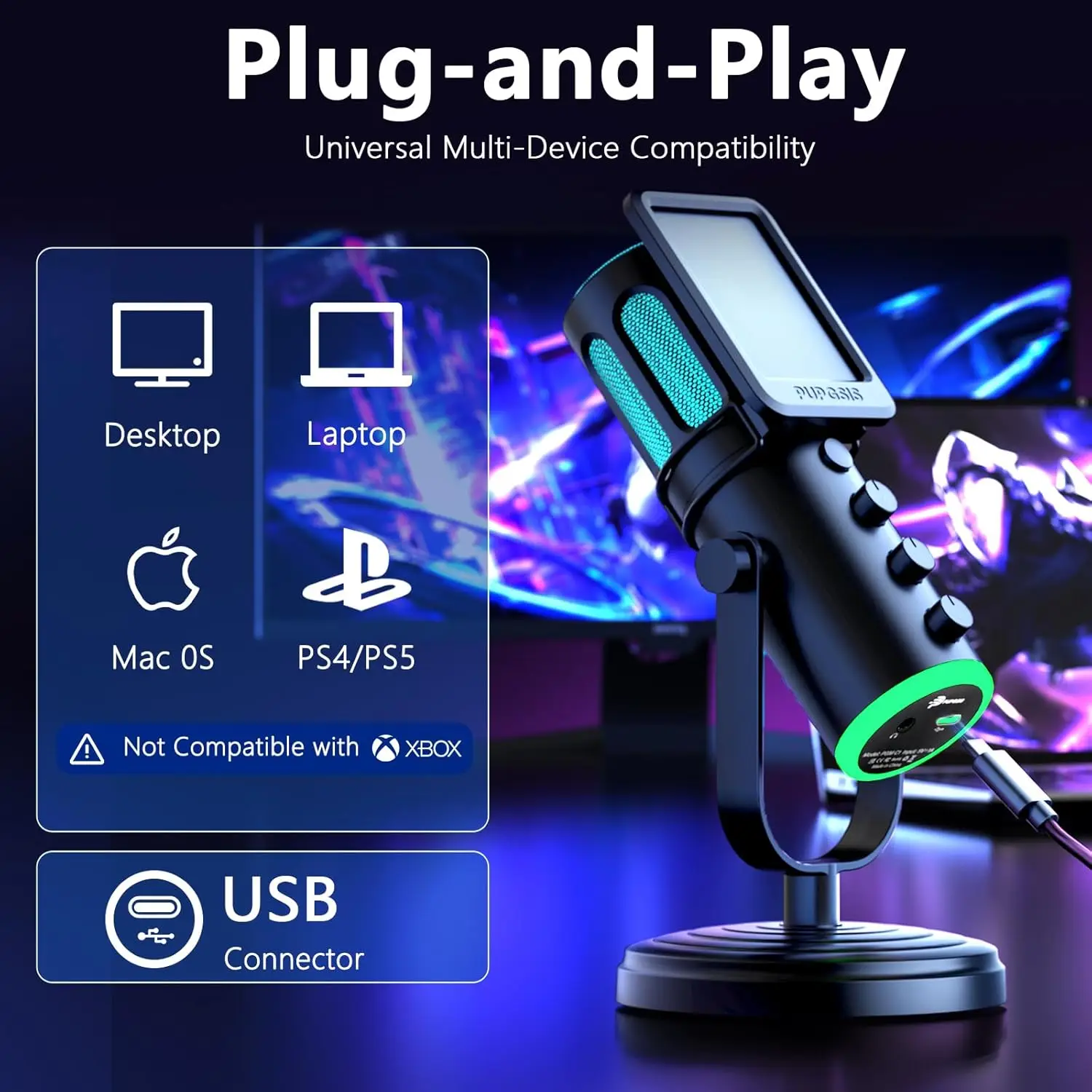 Mikrofon PC USB PUPGSIS, Mikro - Pc Gaming Discord ulasan dan harga