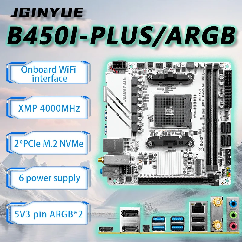 Set Motherboard JGINYUE B450 I - No Rgb Gaming Pc ulasan dan harga