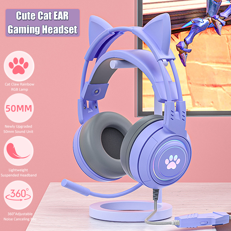 Headphone game telinga kucing  - Pc Gaming Y Monitor ulasan dan harga