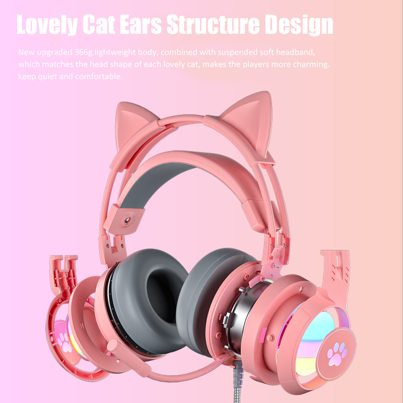 Headphone game telinga kucing  - Pc Gaming Y Monitor ulasan dan harga