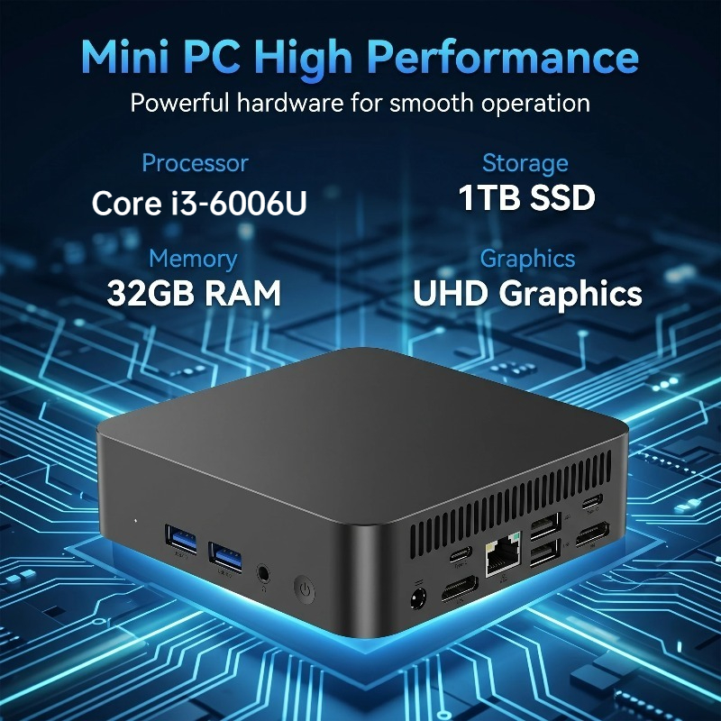 Mini PC Intel Core i3‑6006U RA - Pc Gaming Ram 32Gb ulasan dan harga