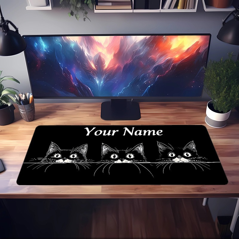 Alas Meja Kustom 3 Kucing Hita - Pc Gaming Names ulasan dan harga