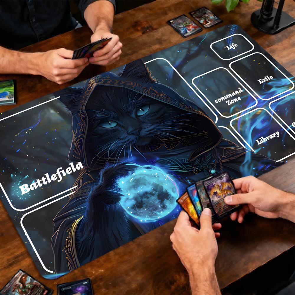 Black Cat Wizard MTG Playmat M - Pc Gaming Zone ulasan dan harga