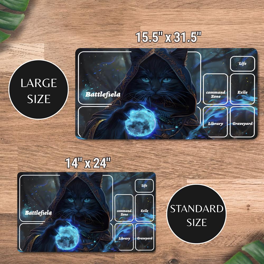 Black Cat Wizard MTG Playmat M - Pc Gaming Zone ulasan dan harga